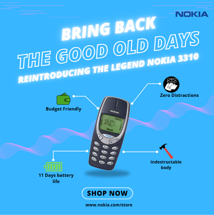 Aswin Gopan | Nokia 3310 Ad copy | Copywriter